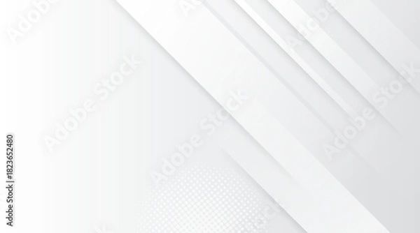 Fototapeta White abstract background with soft gradient layers and clean lines.