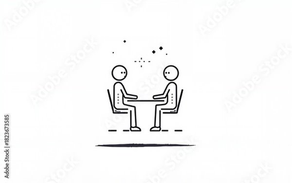 Obraz Line icons about meeting on transparent background with editable stroke. High quality