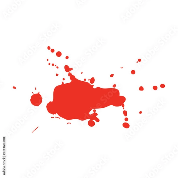 Fototapeta Red ink splash brush drop