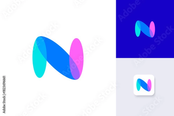 Obraz letter n logo design vector template