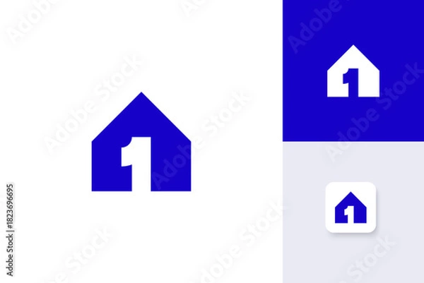 Obraz number one house logo design vector template