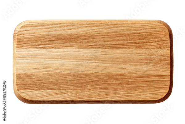 Fototapeta Smooth wooden chopping board with rounded edges