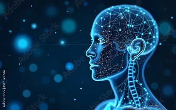 Fototapeta AI in Healthcare: Revolutionizing Medicine Through Artificial Intelligence. High quality