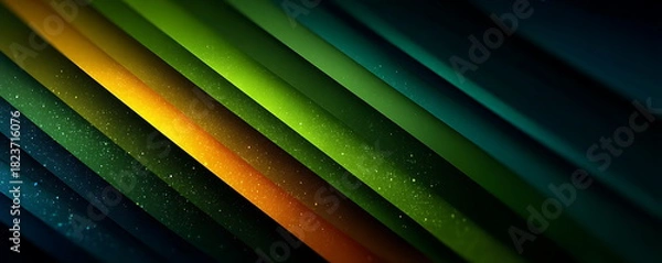 Obraz abstract green background with diagonal stripes vector presentation template,