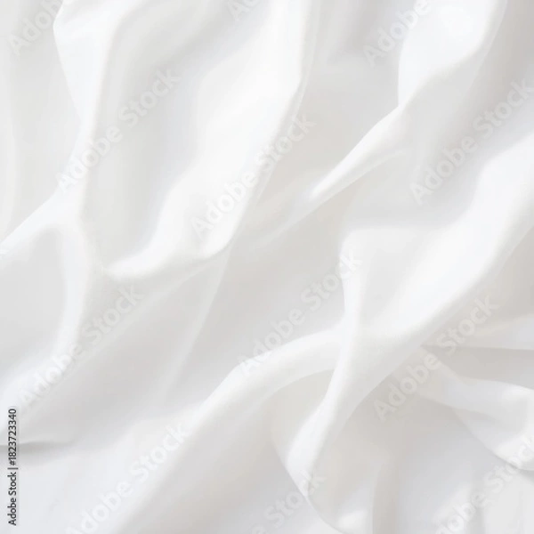 Fototapeta Crisp White Cotton Cloth Gentle Ripples Clean Appearance Fresh Fabric Texture Material Background