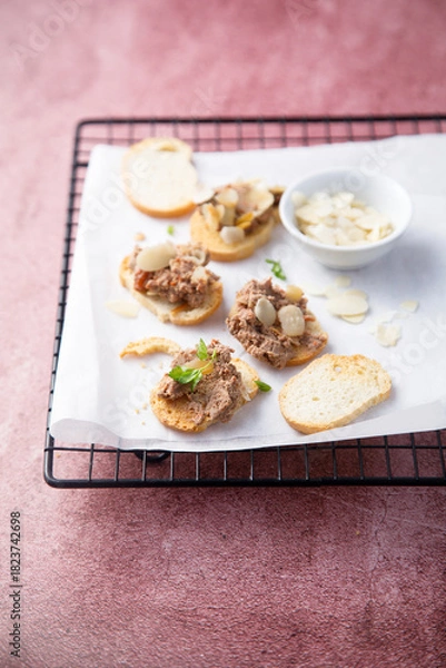 Fototapeta Homemade pate with almond
