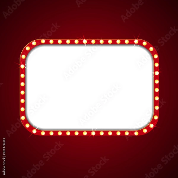 Obraz Shining retro light banner. Vector illustration