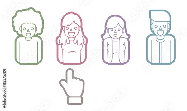 Obraz Finger Choose People Hand Click Pointing Finger Graphic Vector