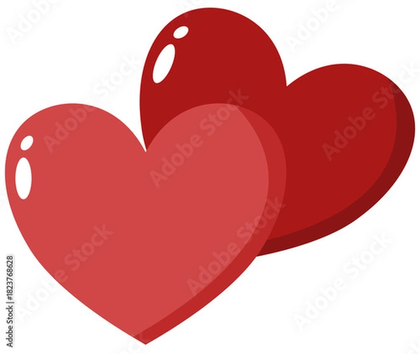 Fototapeta two red hearts