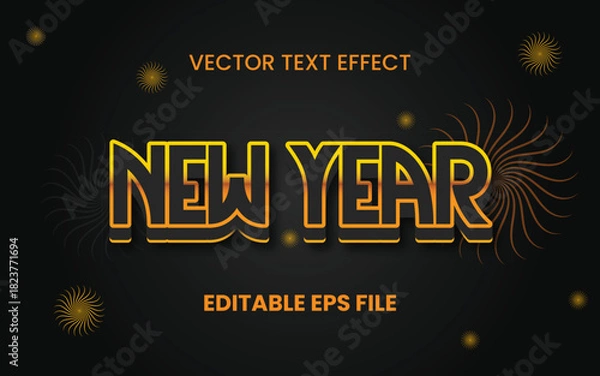 Obraz Gold new year editable text effect