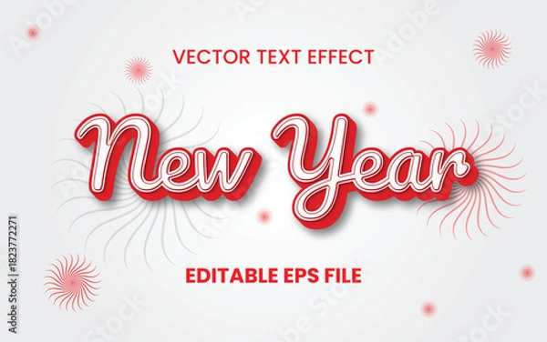 Obraz New year red editable text effect