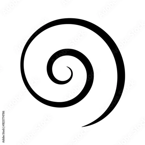 Fototapeta Mesmerizing Abstract Black Spiral on a Subtle Gradient Gray Background – A Modern Minimalist Design Perfect for Contemporary Digital Art, Elegant Wallpapers, and Sleek Graphic Projects,