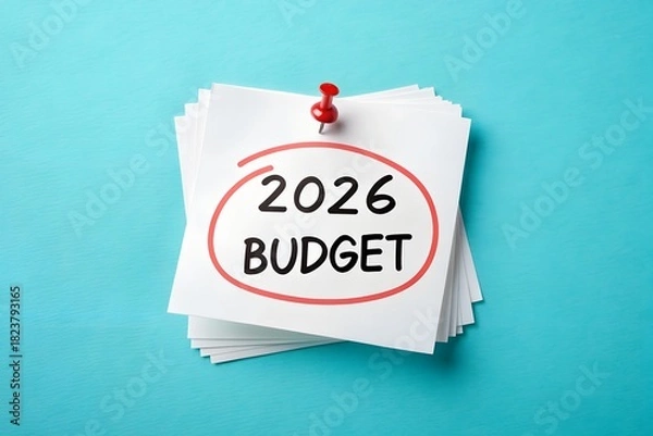 Fototapeta 2026 budget planning concept to boost business growth and drive success, preparing for future financial goals and strategies in upcoming years