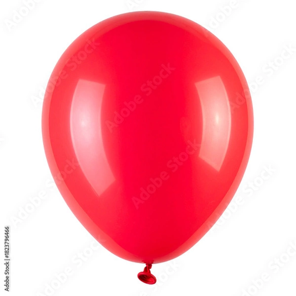 Fototapeta Single Red Balloon: A vibrant red balloon, its glossy surface reflecting the light. It's the simple symbol of joy and celebration.