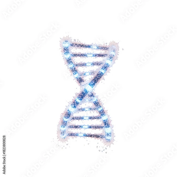 Obraz Abstract blue dna double helix structure representing genetics, biology, and scientific research, isolated on transparent background