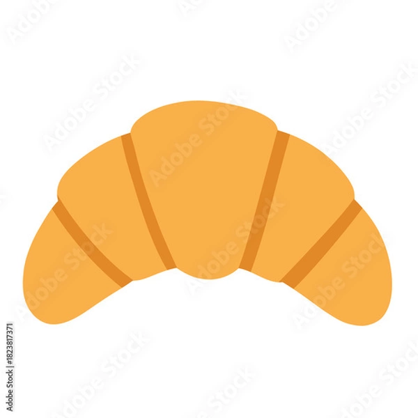 Fototapeta Golden Croissant Delight: A single, perfectly formed croissant, invitingly golden and ready to be enjoyed, representing the simple pleasures of a delicious treat.