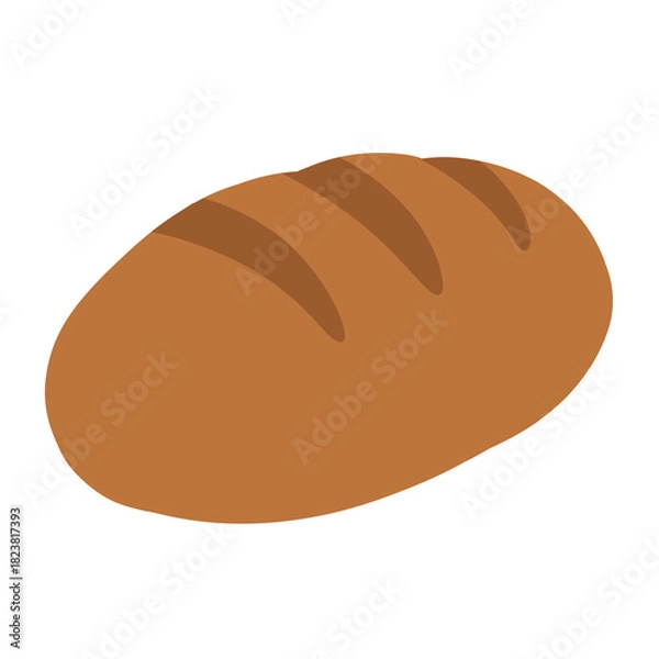 Fototapeta Artisan Bread: A single loaf of freshly baked artisan bread, showcasing a warm golden-brown crust.  The perfect food item for various culinary themes.