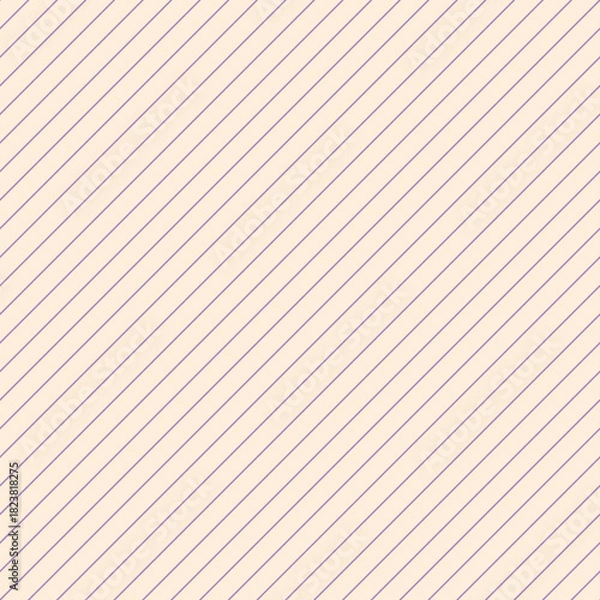 Obraz Elegant soft mauve purple diagonal stripe seamless pattern on a light cream backdrop, perfect for contemporary branding, packaging, and interior design projects.