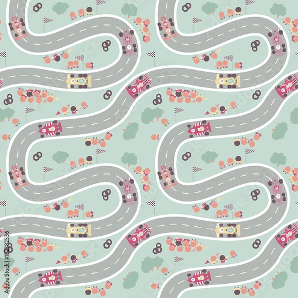 Fototapeta Racing seamless pattern