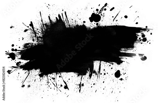 Obraz Abstract grunge black distressed texture on white or transparent PNG background. Ideal for photo overlays, vintage designs, digital art, and creative graphics. Premium quality stock image.