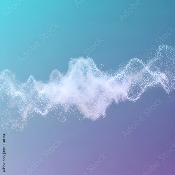 Fototapeta Blue-Green Digital Soundwave on Gradient Background