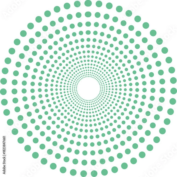 Fototapeta Green abstract circular dot background