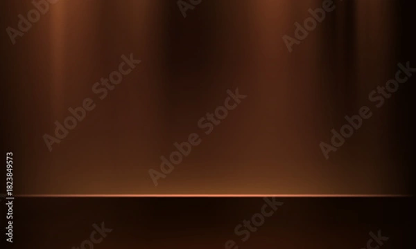 Obraz Empty Brown and Black studio background space for selling products, backdrop, wallpaper, background, text. Vector illustration.