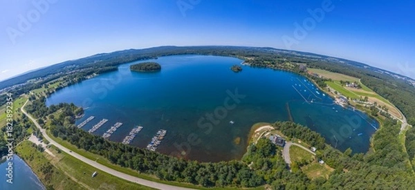 Obraz Ausblick auf das Oberpfälzer Seenland rund um den Steinberger See südöstlich von Schwandorf
