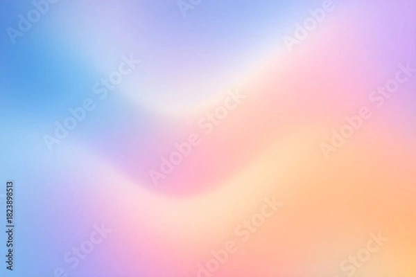 Obraz A smooth dreamy abstract background featuring flowing gradient colors, soft blended waves, subtle grain texture, modern minimal style, and gentle glowing atmosphere.