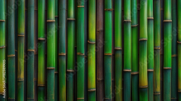 Fototapeta Green bamboo vertical background texture