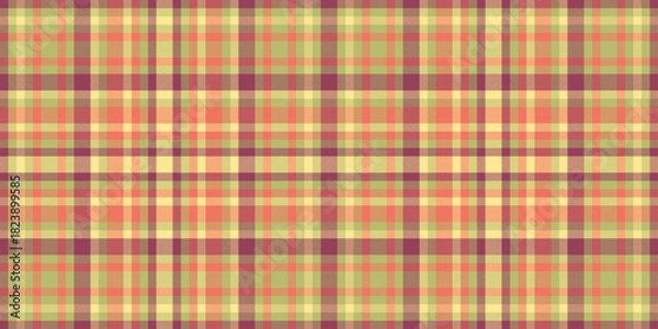 Fototapeta Indian pattern vector tartan, france plaid check background. Premium fabric texture textile seamless in red and dark khaki colors.