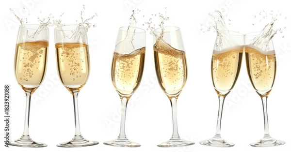 Obraz Celebratory champagne glasses clinking joyfully