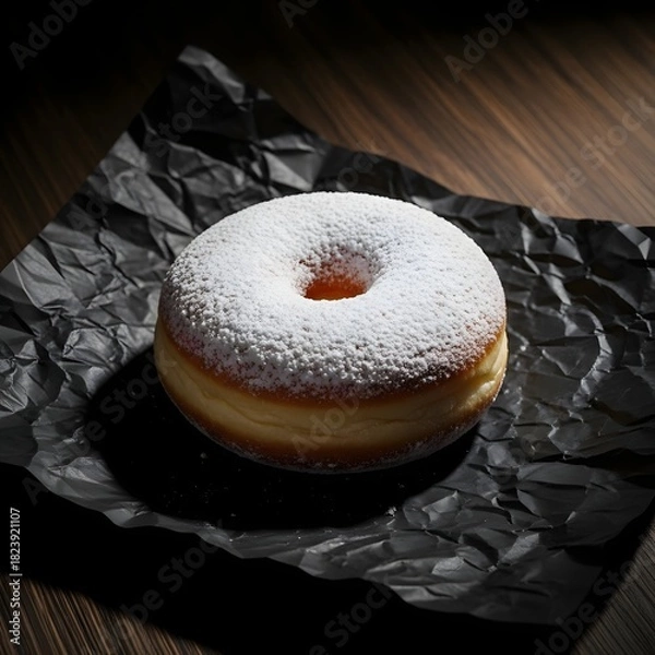 Obraz Indulge in delicious donut covered with powdered sugar for perfect treat