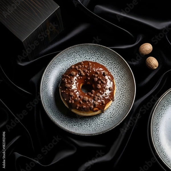 Obraz Indulge in decadent chocolate donut delight with luxury backdrop