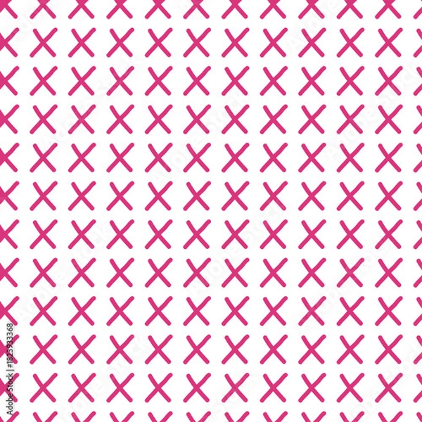 Obraz Pink cross stitch mark hand drawing seamless pattern