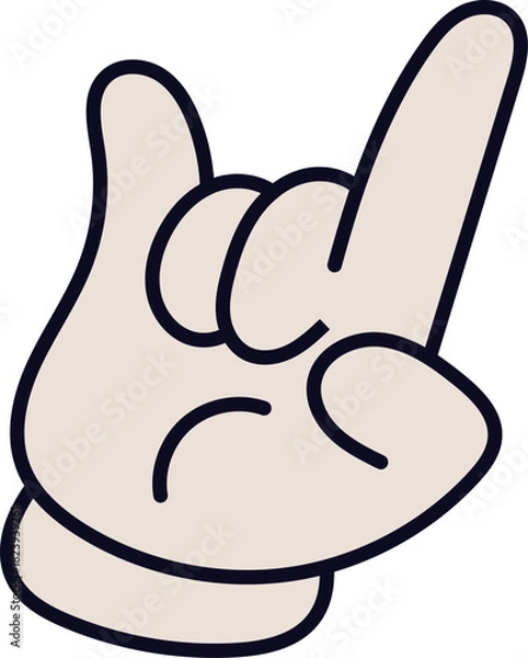 Obraz Hand making rock and roll horn gesture icon