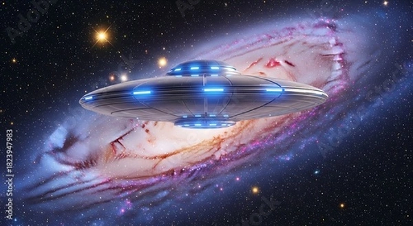 Obraz UFO in Deep Space - A Journey Through the Cosmos.