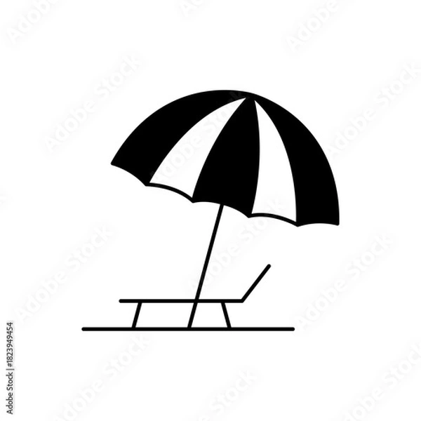 Obraz Beach Umbrella icon vector illustration