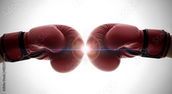 Obraz Boxing Gloves Clash - A Symbol of Competition and Strength.