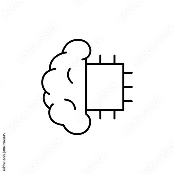 Obraz Ai chip line icon vector design
