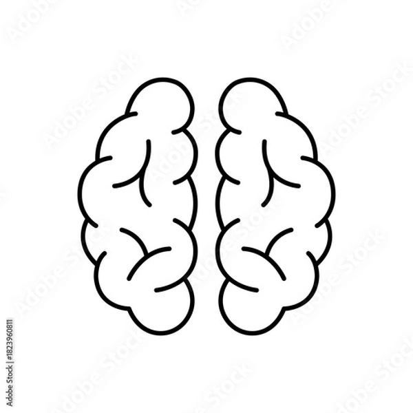 Obraz Brain icon flat vector illustration