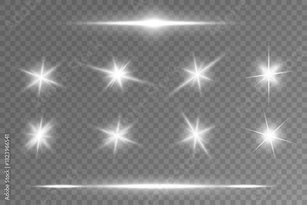 Obraz MobileLens Flare, light glow effect. sun or realistic shining star with backlight effect.
bokeh glitter and sparkles or sparkles on transparent background.

