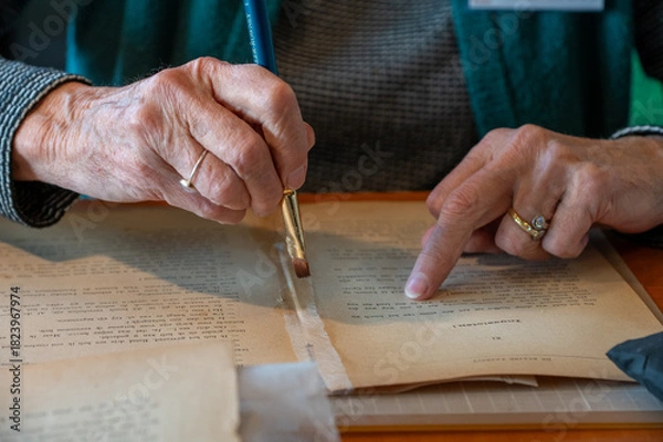 Fototapeta restoring old valuable books