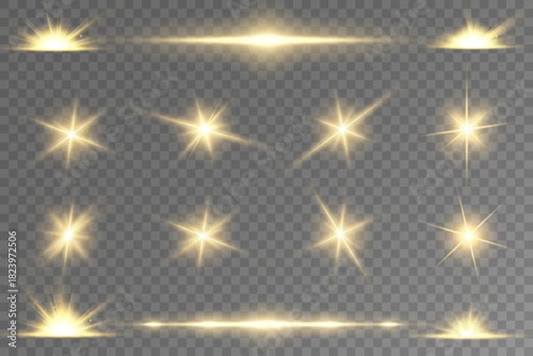 Fototapeta MobileLens Flare, light glow effect. sun or realistic shining star with backlight effect.
bokeh glitter and sparkles or sparkles on transparent background.
