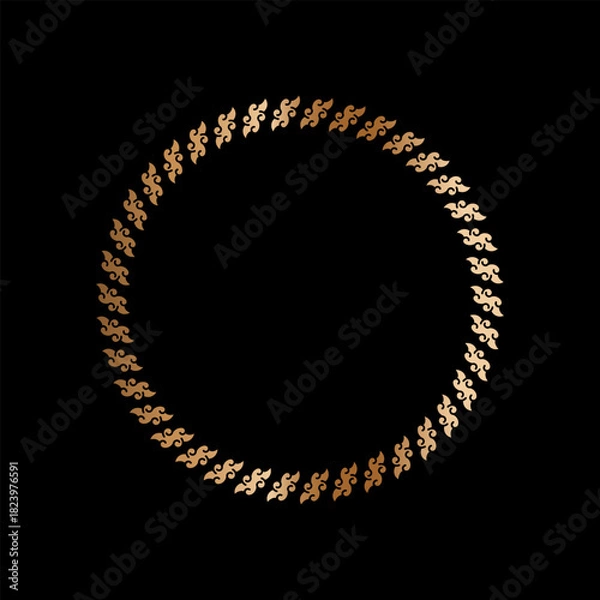 Obraz Circle Vintage frame. Calligraphic design elements.