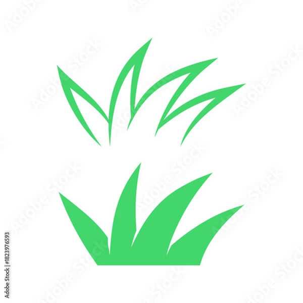 Obraz Set of Grass icon flat vector design