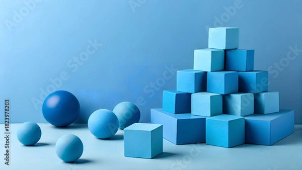 Obraz 3d cubes and spheres background