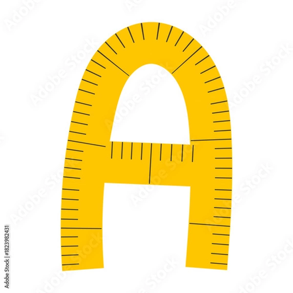 Obraz Measuring Tape Letter A Education Alphabet Icon Element
