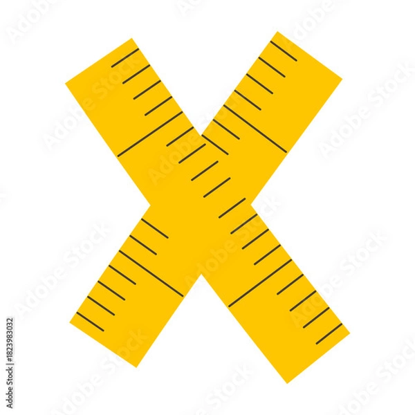 Obraz Measuring Tape Letter X Education Alphabet Icon Element