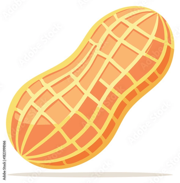 Obraz Stylized Peanut Illustration Featuring Textured Shell and Realistic Details, Healthy Snack